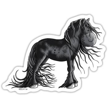 Süßes Friesenpferd - Sticker Größe S (10 x 10 cm) - Mattweiß - Vorne