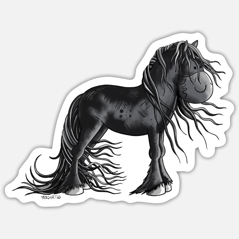 Süßes Friesenpferd Sticker Größe S (10 x 10 cm)