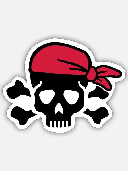 Pirat - Sticker Größe S (10 x 10 cm) - Mattweiß
