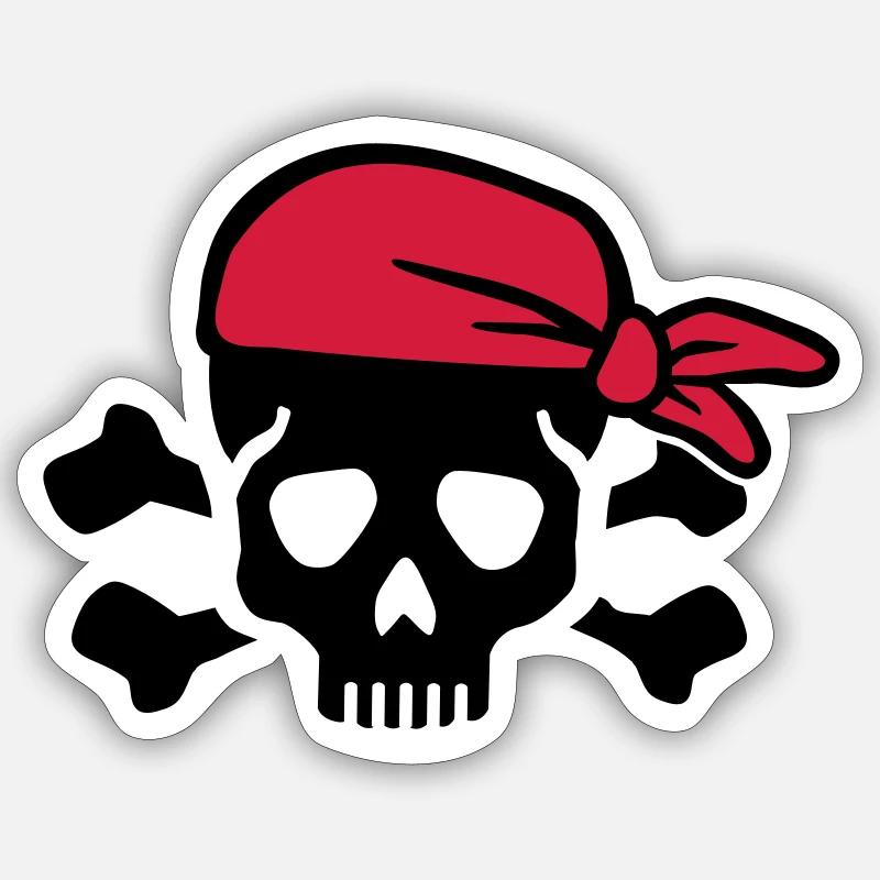 Pirate - Sticker taille S (10 x 10 cm) - blanc mat