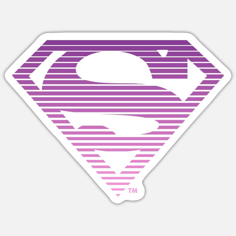DC Comics Superman Classic Logo Striped - Sticker - mat hvid