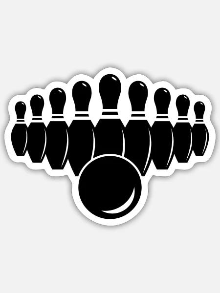 kegeln kegelclub - Sticker Größe S (10 x 10 cm) - Mattweiß