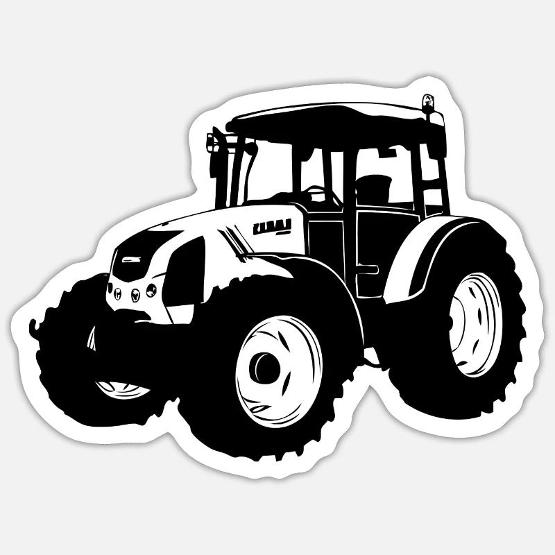 Tractor - tractor - tug - farmer Sticker size S (10 x 10 cm)