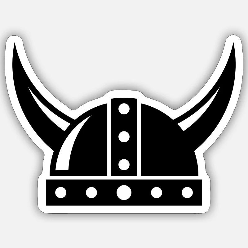 Casque Viking - Sticker taille S (10 x 10 cm) - blanc mat
