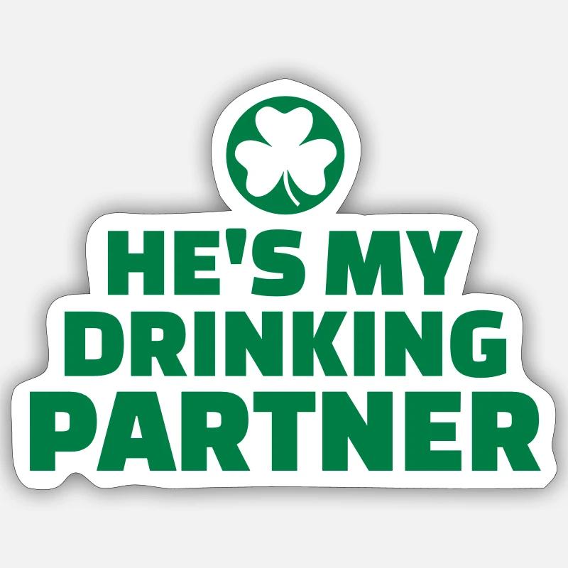 Drinking partner - Sticker taille S (10 x 10 cm) - blanc mat