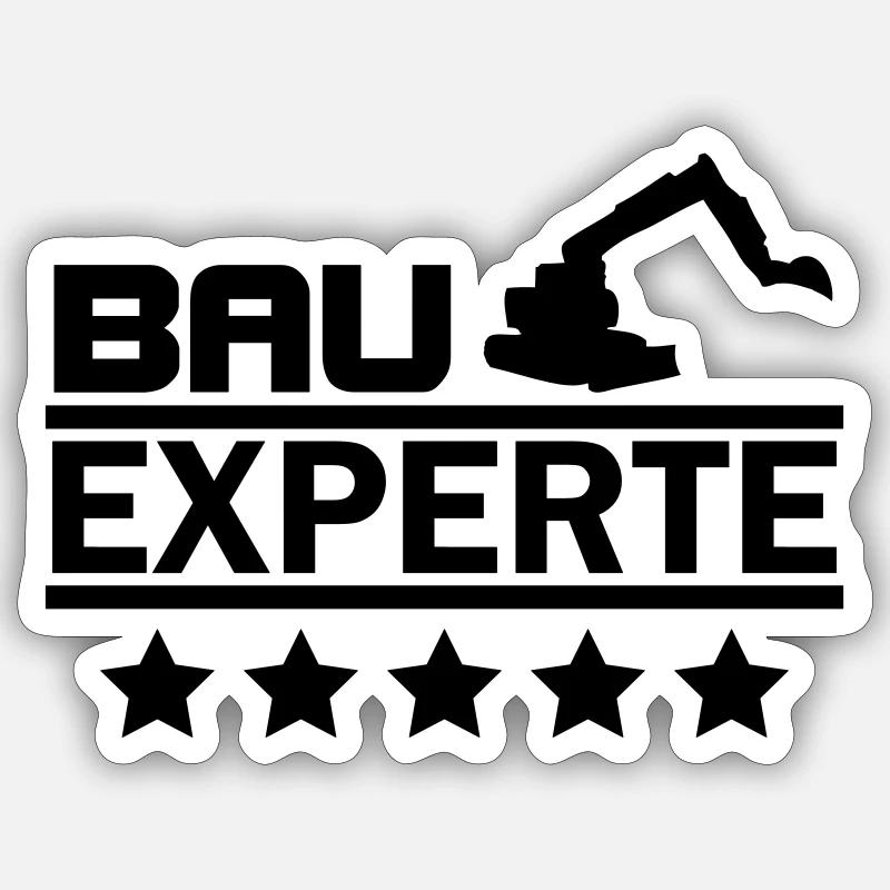 bau experte - Sticker Größe S (10 x 10 cm) - Mattweiß