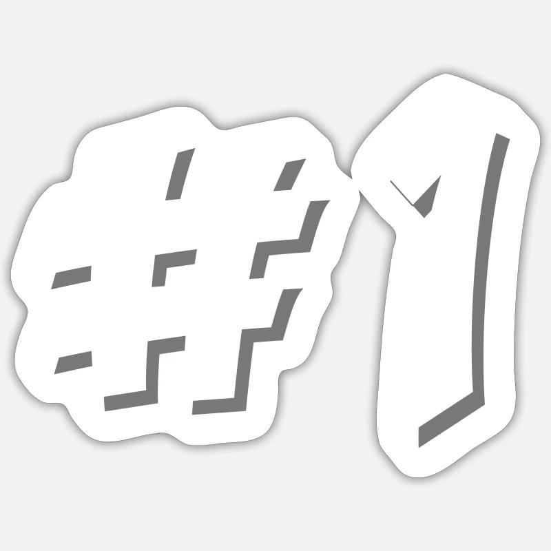 Nummer eins Sticker Größe S (10 x 10 cm)