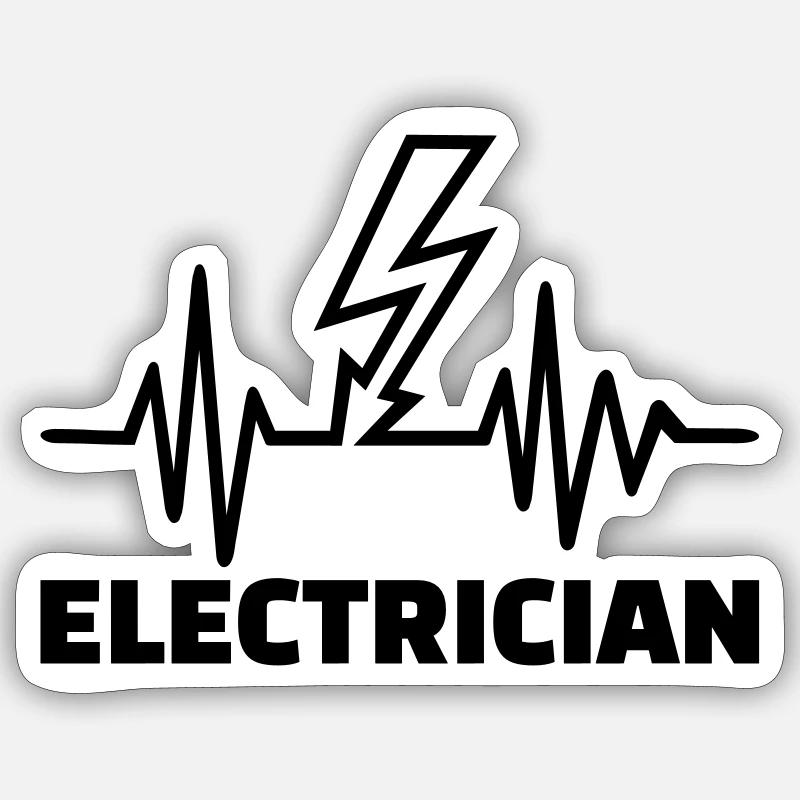 Electrician - Sticker size S (10 x 10 cm) - white matte