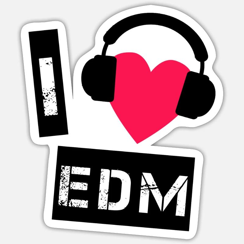 EDM ELECTRO - Sticker Größe S (10 x 10 cm) - Mattweiß