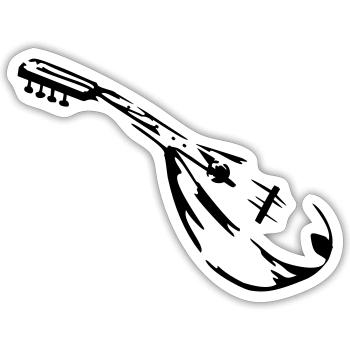 mandoline musiker - Sticker Größe S (10 x 10 cm) - Mattweiß - Vorne
