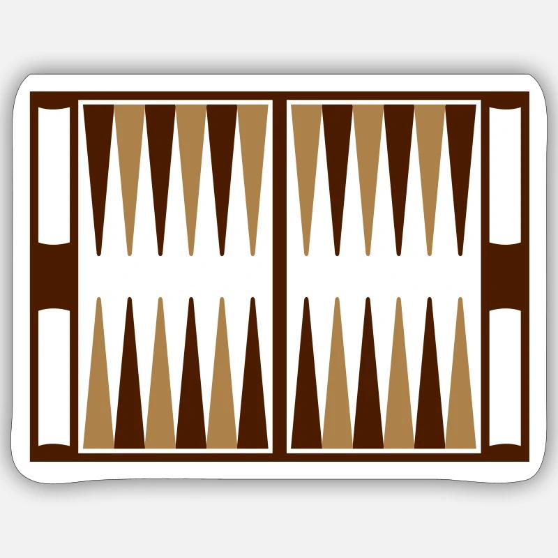 Backgammon - Sticker Größe S (10 x 10 cm) - Mattweiß
