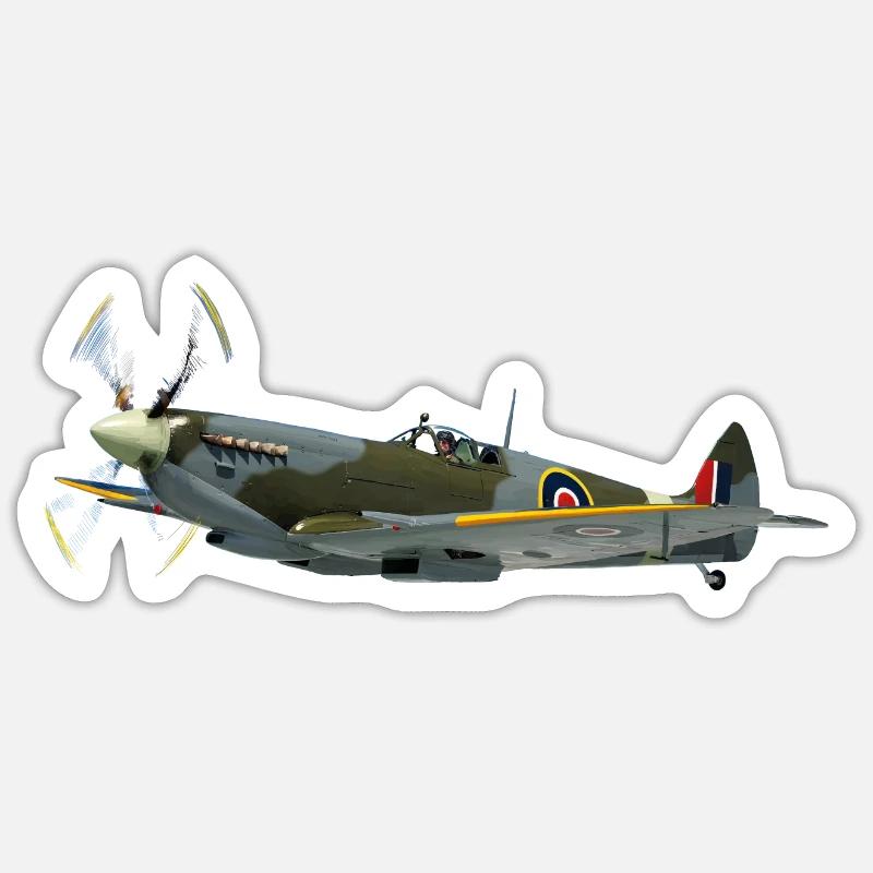 spitfire6 - Sticker taille S (10 x 10 cm) - blanc mat