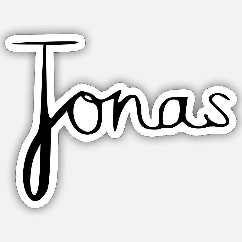 Jonas - Sticker taille S (10 x 10 cm) - blanc mat
