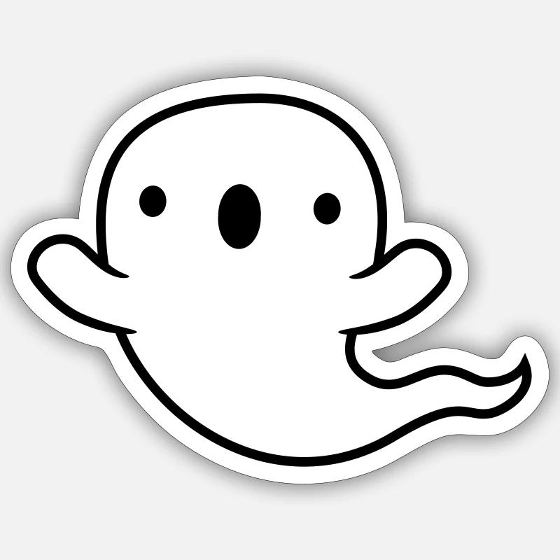Petit fantôme obsédant - Sticker taille S (10 x 10 cm) - blanc mat