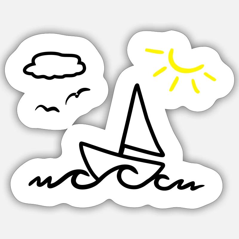 Sailing - Sticker taille S (10 x 10 cm) - blanc mat