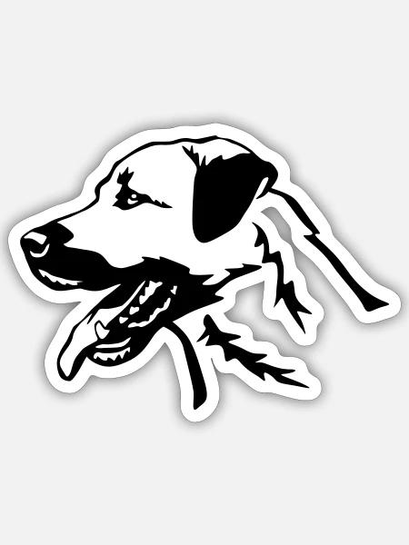 Kangal Kopf - Sticker Größe S (10 x 10 cm) - Mattweiß