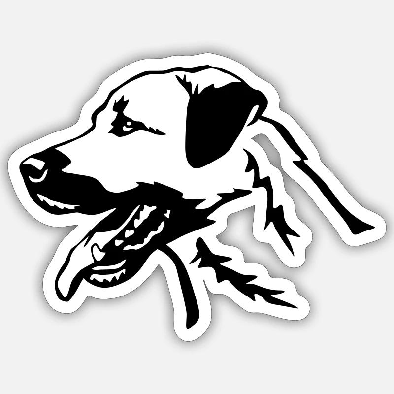 Kangal Kopf - Sticker Größe S (10 x 10 cm) - Mattweiß