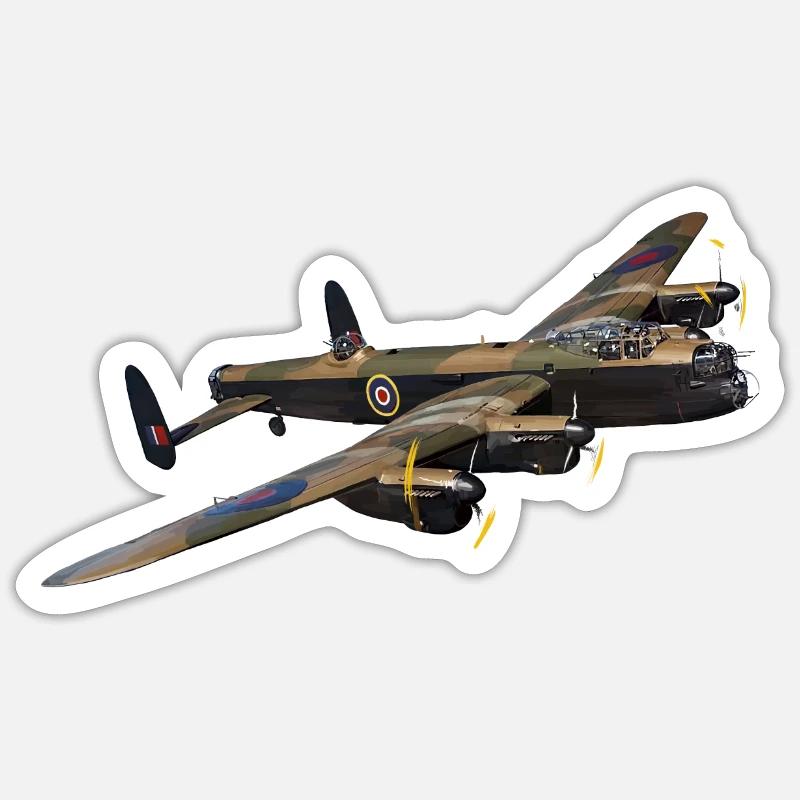 Avro Lancaster - Sticker taille S (10 x 10 cm) - blanc mat