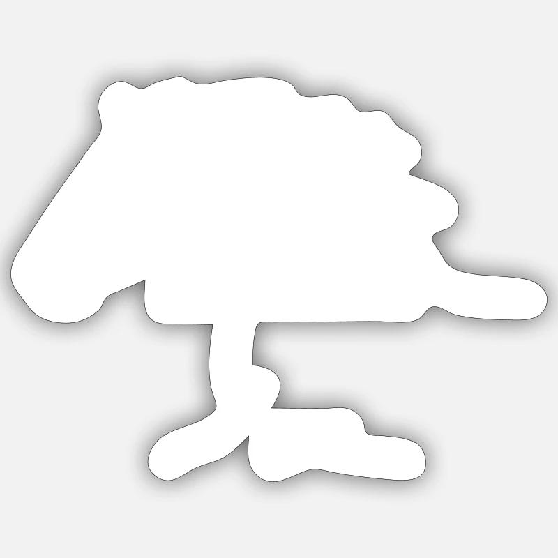 cheval - Sticker taille S (10 x 10 cm) - blanc mat