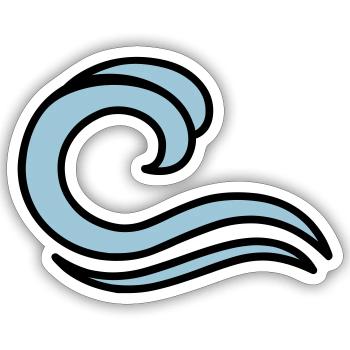 waves - Sticker size S (10 x 10 cm) - white matte - Front