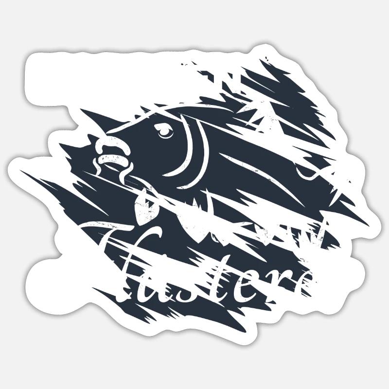 Karpfen Flüsterer - Sticker Größe S (10 x 10 cm) - Mattweiß