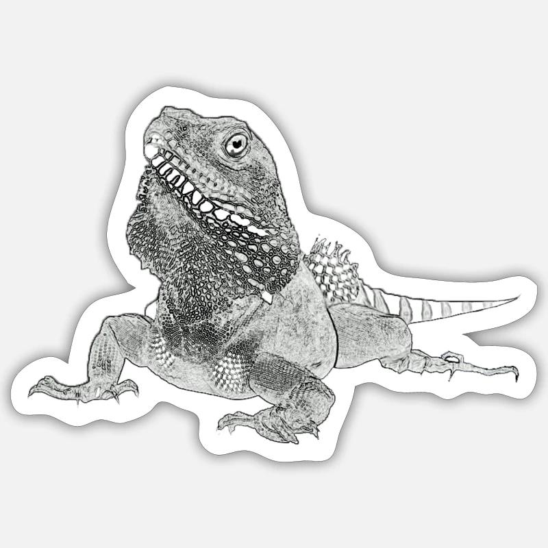 Lézard - Sticker taille S (10 x 10 cm) - blanc mat