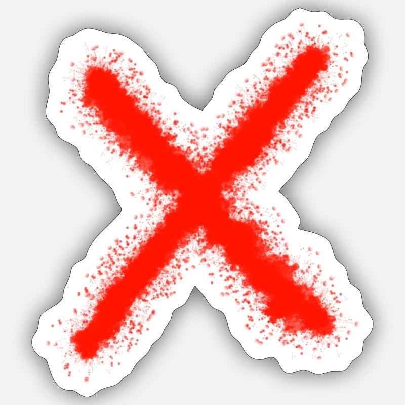 Cross - False - Prohibited Sticker size S (10 x 10 cm)