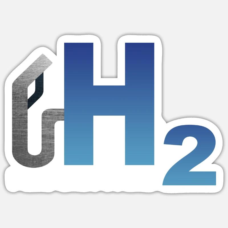 Hydrogen - refueling the future - Sticker size S (10 x 10 cm) - white matte