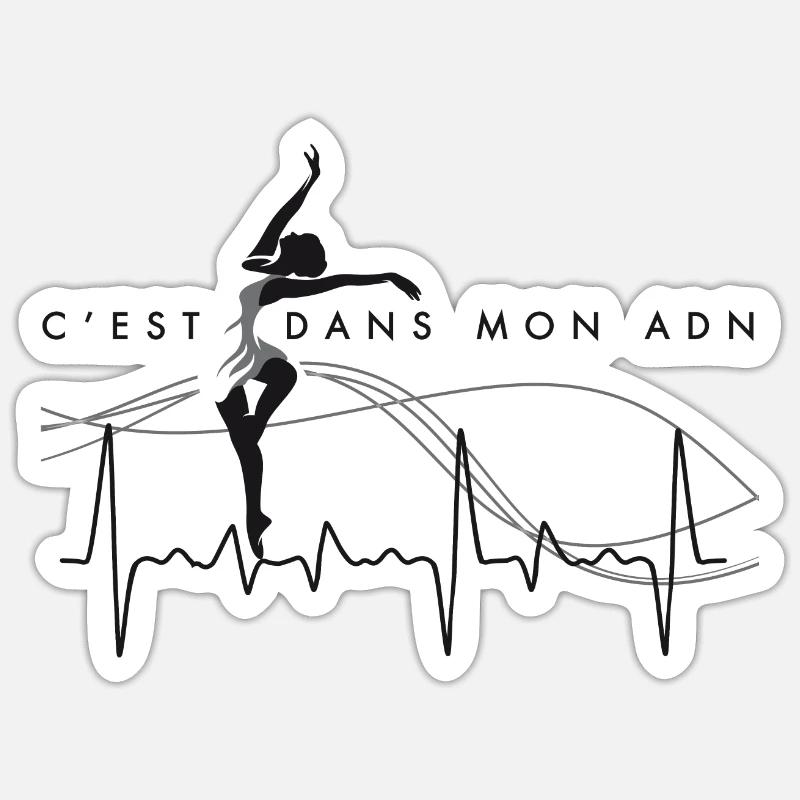 T-shirt Ballet Classique - C'est dans mon ADN Pro - Sticker taille S (10 x 10 cm) - blanc mat