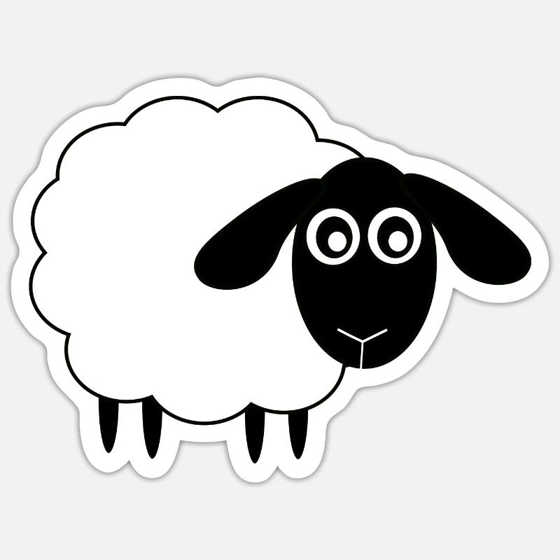 Sheep - Sticker size S (10 x 10 cm) - white matte