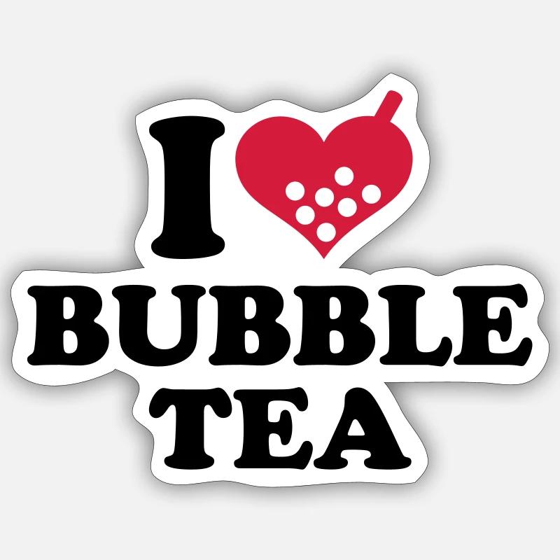 I love Bubble Tea - Sticker size S (10 x 10 cm) - white matte