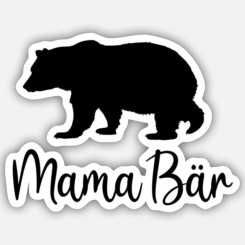 Mama Bär Beste Mutter Muttertag Geschenk Eltern - Sticker Größe S (10 x 10 cm) - Mattweiß