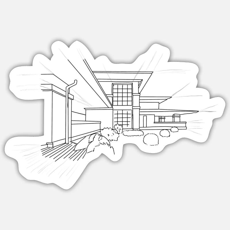 Architecture - Sticker taille S (10 x 10 cm) - blanc mat