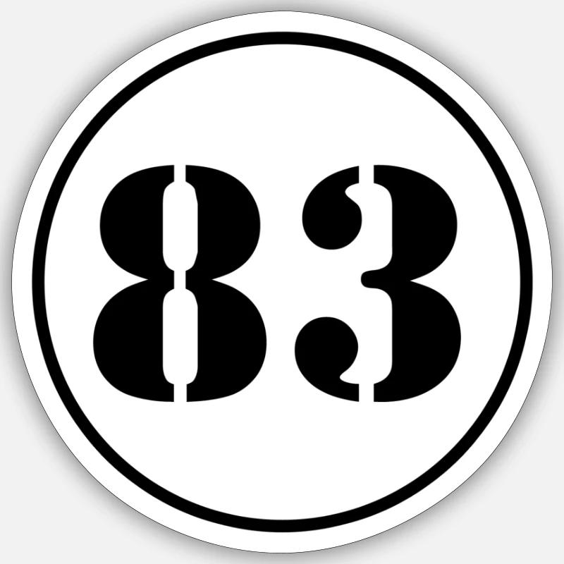 NUMBER 83 eighty three birthday gift Sticker size S (10 x 10 cm)