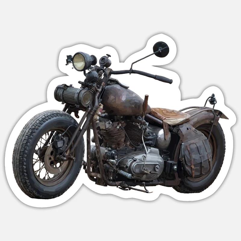 motorcycle - Sticker size S (10 x 10 cm) - white matte