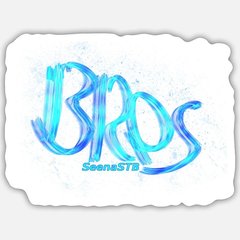 Bros. - Sticker taille S (10 x 10 cm) - blanc mat