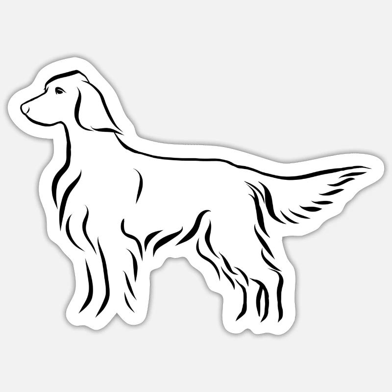 Setter standing - Sticker size S (10 x 10 cm) - white matte