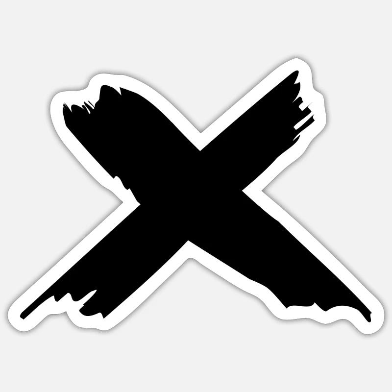 X - Sticker taille S (10 x 10 cm) - blanc mat