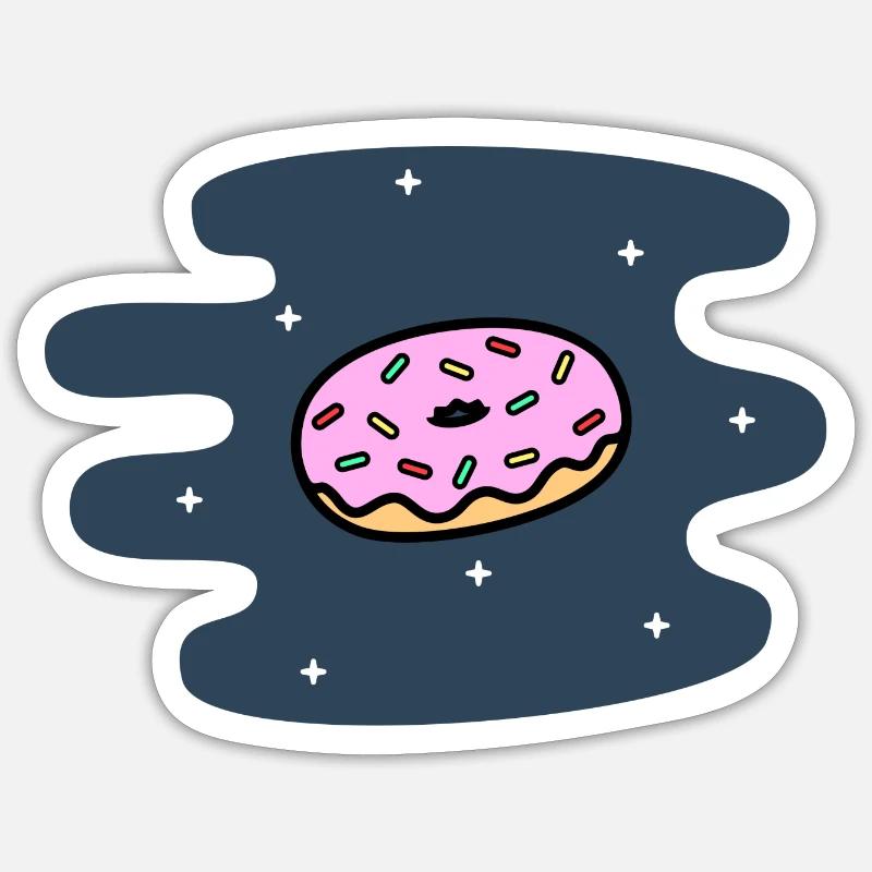 Space Doughnut - Sticker size S (10 x 10 cm) - white matte