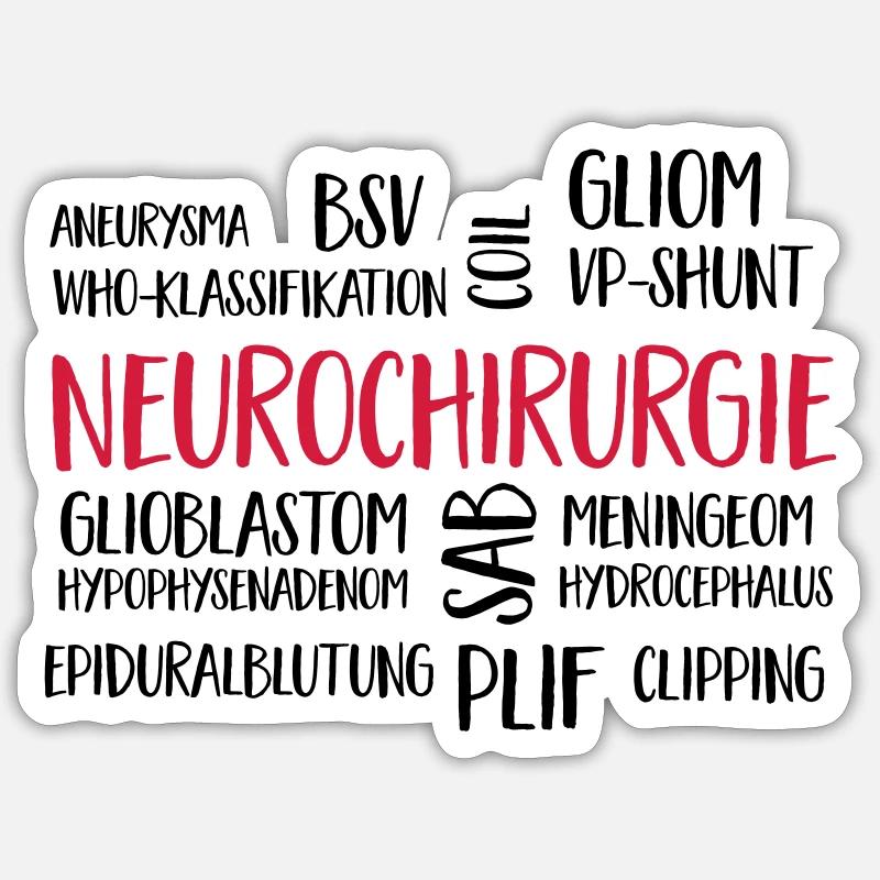 nuage de neurochirurgie - Sticker taille S (10 x 10 cm) - blanc mat