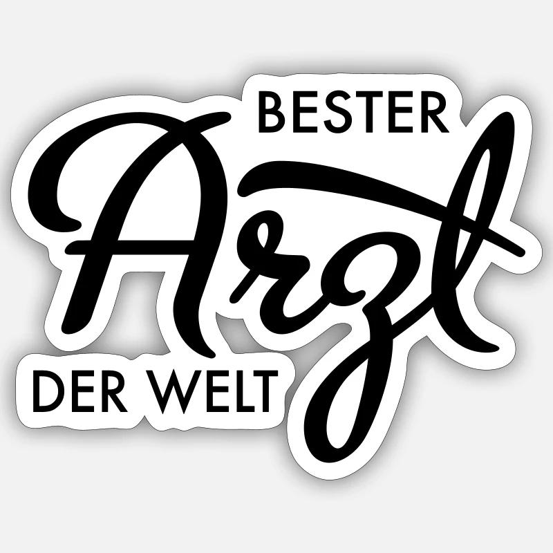 Bester Arzt der Welt - Sticker Größe S (10 x 10 cm) - Mattweiß