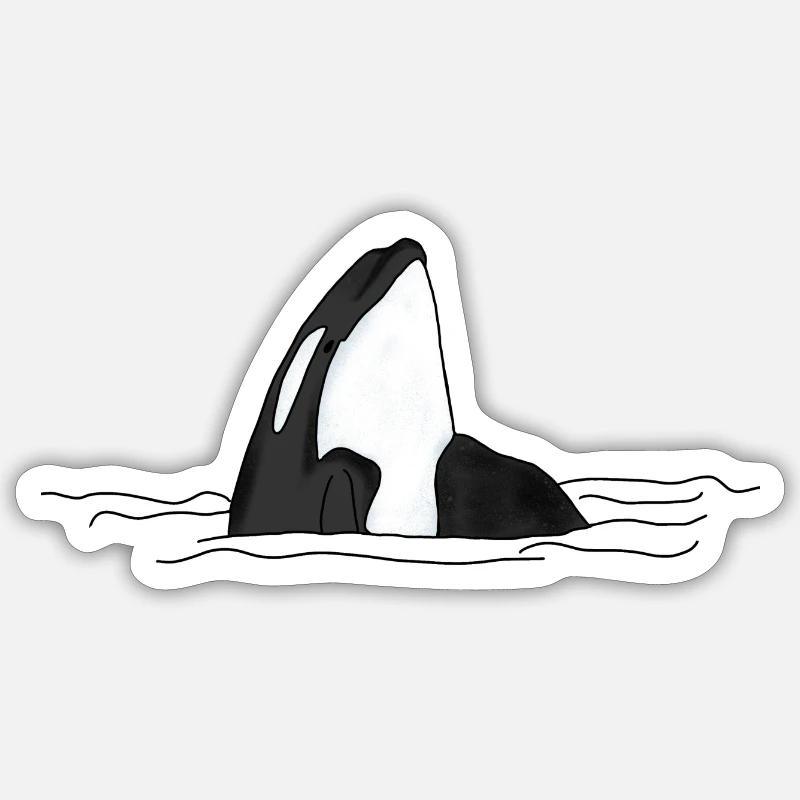 Orca - Sticker Größe S (10 x 10 cm) - Mattweiß