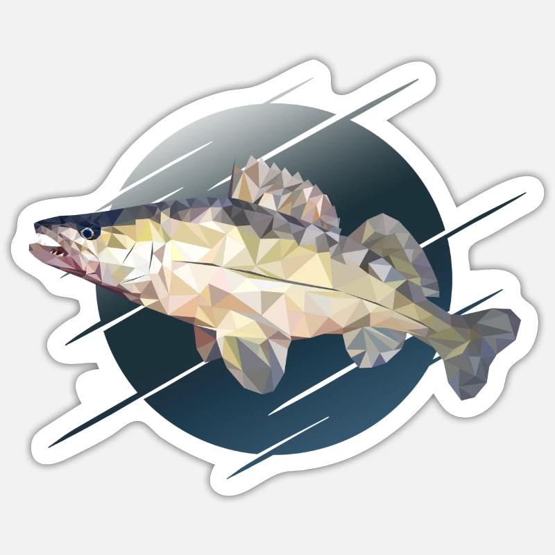 Pêche de pêche Zander Sticker taille S (10 x 10 cm)