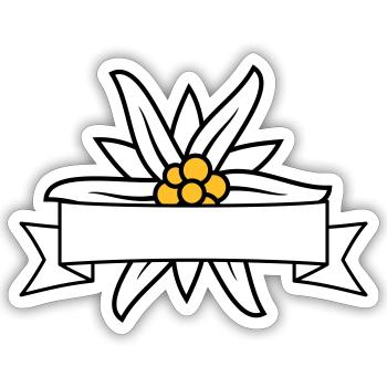 Text Banner Edelweiss - Sticker Größe S (10 x 10 cm) - Mattweiß - Vorne