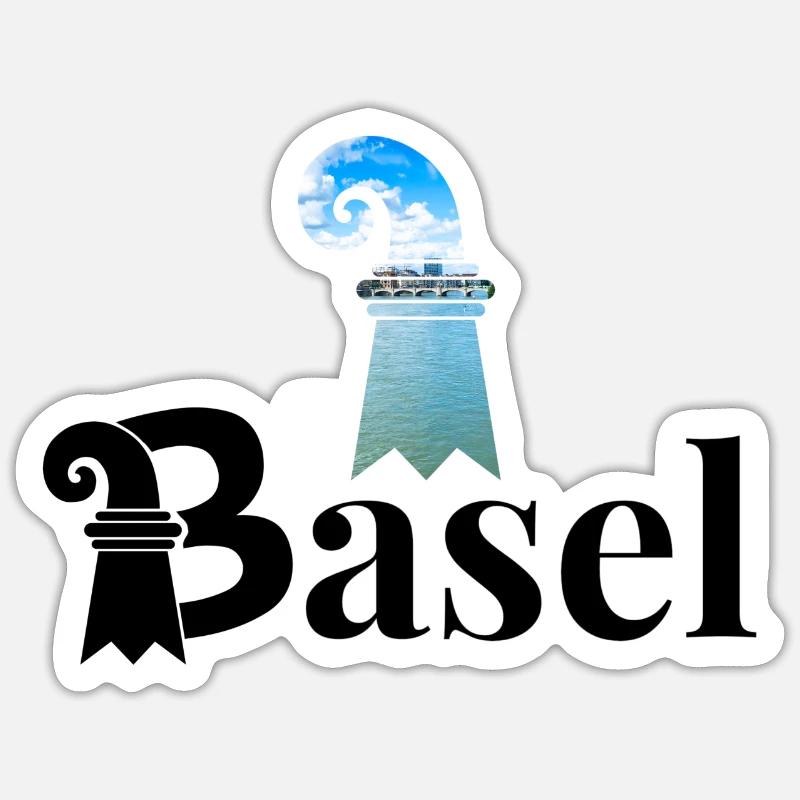 Baslerstab - Sticker size S (10 x 10 cm) - white matte