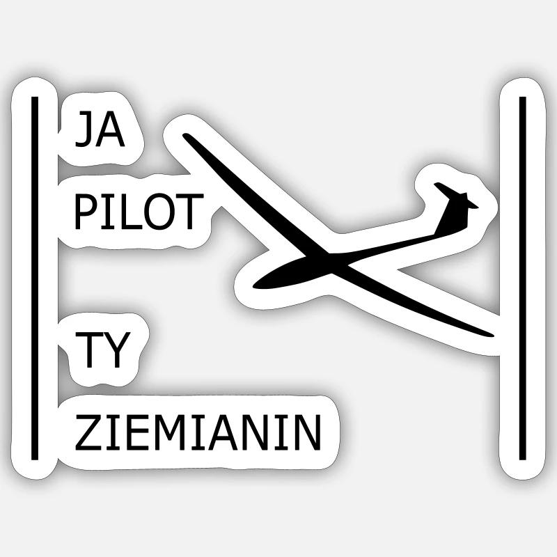 Glider pilot szybowcowy Sticker size S (10 x 10 cm)