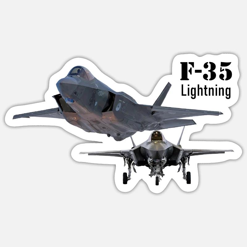 F-35 - Sticker Größe S (10 x 10 cm) - Mattweiß