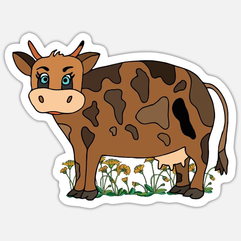 Vache - Sticker taille S (10 x 10 cm) - blanc mat