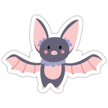 chauve souris - Sticker taille S (10 x 10 cm) - blanc mat - Devant