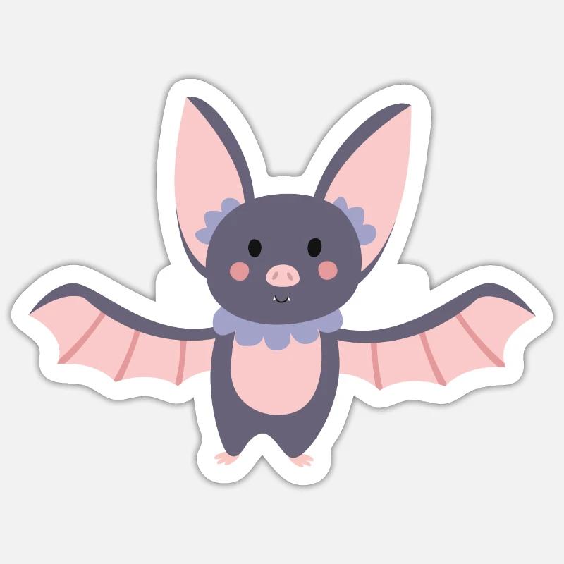 chauve souris - Sticker taille S (10 x 10 cm) - blanc mat